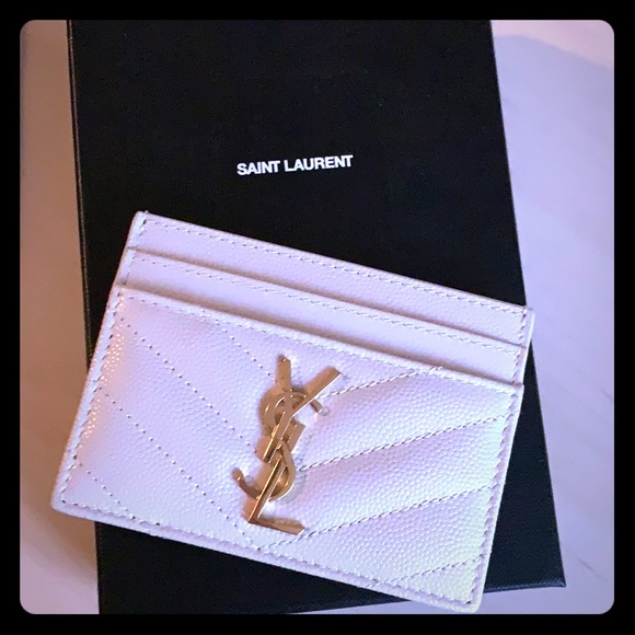 Yves Saint Laurent Handbags - Authentic YSL card holder off white